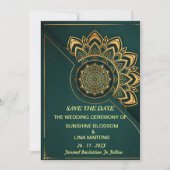 Save The Date Marques à skis | Mandala Calligraphic Script Enreg (Devant)