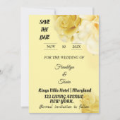 Save The Date Marques à skis | Romantique Jaune Botanique Géomét (Devant)