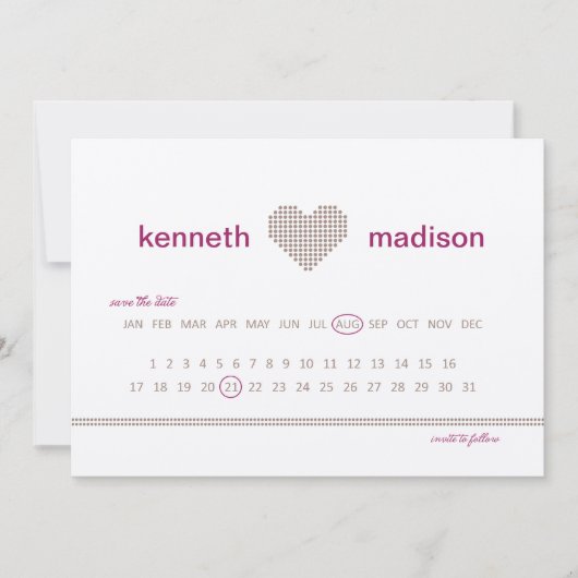 Save The Date Marqueur mobile moderne Calender Enregistrer la ca (Devant)