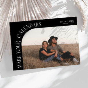 Save The Date Marquez vos calendriers Cadre photo incurvé noir