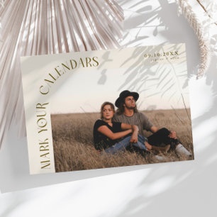 Save The Date Marquez Vos Calendriers Crème Cadre Courbé Photo