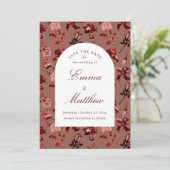 Save The Date Marron Boho Botanique Romance QR (Debout devant)