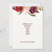 Save The Date marsala aquarelle fleurs calligraphie romantique (Dos)