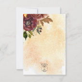 Save The Date Marsala Argile & Bouquet Jaune Mariage (Dos)