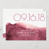 Save The Date Marsala rose moderne simple mariage enregistrer la (Devant / Derrière)