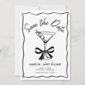 Save The Date Martini à main moderne Sauvez la date (Devant)