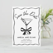 Save The Date Martini à main moderne Sauvez la date (Debout devant)