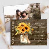 Save The Date Mason de tournesol rustique Jar Enregistrer la dat