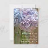 Save The Date Mason Jar Blue & Purple Hydrangeas Enregistrer La  (Devant)