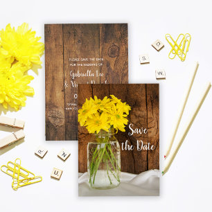 Save The Date Mason Jar Daisies Nacre Mariage Enregistrer la dat