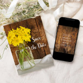 Save The Date Mason Jar Daisies Nacre Mariage Enregistrer la dat