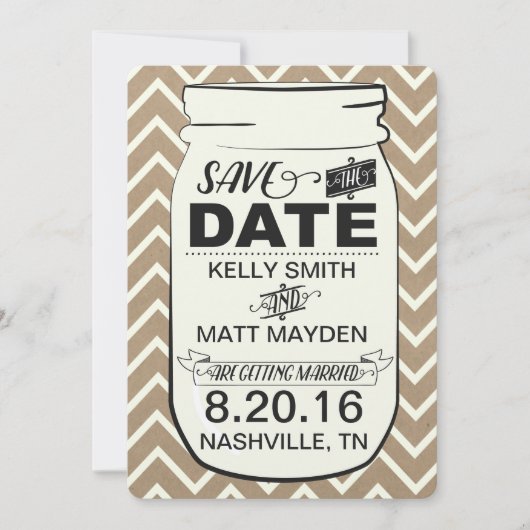 Save The Date Mason Jar Enregistrer la date (Devant)