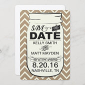 Save The Date Mason Jar Enregistrer la date (Devant / Derrière)