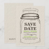 Save The Date Mason Jar Enregistrer la date (Devant / Derrière)