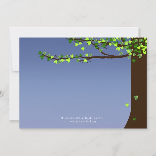Save The Date Mason Jar Fireflies Chêne Arbre Enregistrer la dat (Dos)
