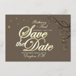Save The Date Mason Jar Firefly Lightning Bug Enregistrer La Dat