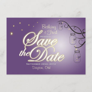 Save The Date Mason Jar Firefly Lightning Bug Enregistrer La Dat
