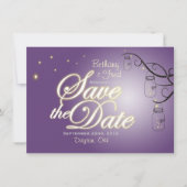 Save The Date Mason Jar Firefly Lightning Bug Enregistrer La Dat (Devant)