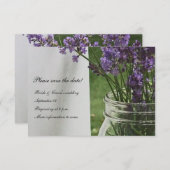 Save The Date Mason Jar Lavender Porch blanc enregistrer la date (Devant / Derrière)