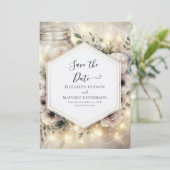 Save The Date Mason Jar Mariage botanique moderne (Debout devant)