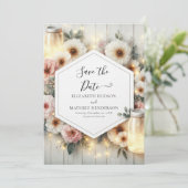 Save The Date Mason Jar Mariage botanique moderne (Debout devant)