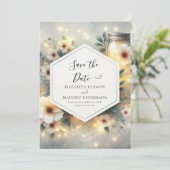 Save The Date Mason Jar Mariage moderne Whimsical (Debout devant)