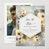 Save The Date Mason Jar Mariage moderne Whimsical (Devant / Derrière)