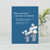 Save The Date Mason Jar & White Daisies Enregistrer la date (Debout devant)