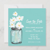 Save The Date Mason Jar & White Daisies Enregistrer la date (Devant)