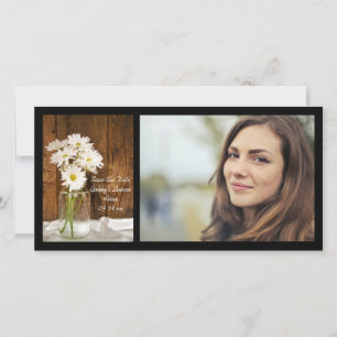 Save The Date Mason Jar White Daisies Quinceañera Enregistrer la