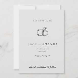 Save The Date Masque minimaliste dessiné à la main Script Weddin