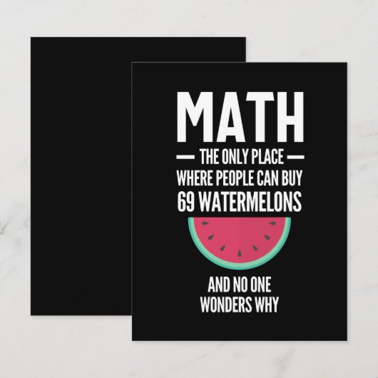 Save The Date Math. Funny Math Sarcasm Quote Gift (Devant / Derrière)
