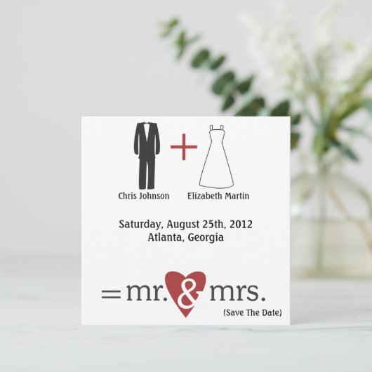 Save The Date Math mariage (Debout devant)