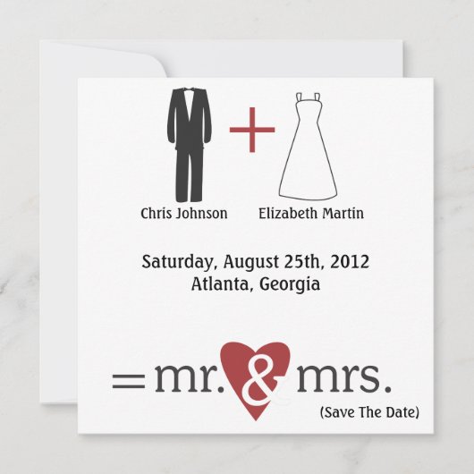Save The Date Math mariage (Devant)