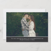 Save The Date Matte Black Modern Initiales Photos Enregistrer la (Dos)