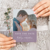 Save The Date Mauve Typographie moderne Simple Mariage photo