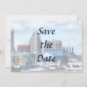 Save The Date MD - Baltimore Skyline et Harbour (Dos)