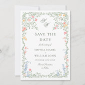 Save The Date Meadow Pastel Français Rose Floral Mariage (Devant)