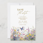 Save The Date Meadows Fleur sauvage capricieux Enregistrer la da (Devant)