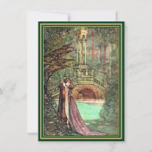 Save The Date Médiéval Gold Floral Coeurs et Mariage d'épée (Dos)