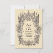 Save The Date Medieval Gothic Dragon Griffin old paper (Devant)