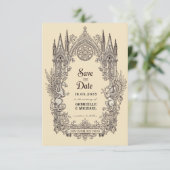 Save The Date Medieval Gothic Dragon Griffin old paper (Debout devant)