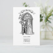 Save The Date Medieval Gothic Knight Bride Groom (Debout devant)