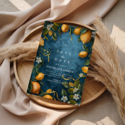 Save The Date Mediterranean Lemon Bliss Wedding