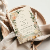 Save The Date Mediterranean Seashell Botanical Wedding