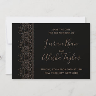 Save The Date Mehendi Mariage Indien Hamsa Henna Date à retenir