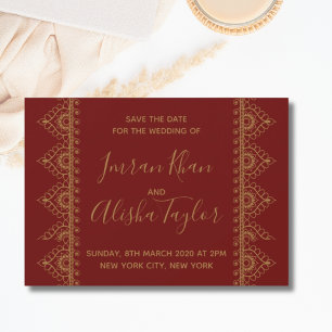 Save The Date Mehendi Mariage Indien Hamsa Henna Date à retenir