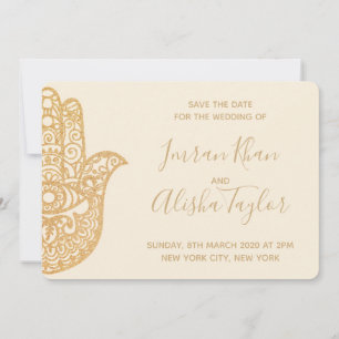Save The Date Mehendi Mariage Indien Hamsa Henna Date à retenir