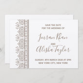 Save The Date Mehendi Mariage Indien Hamsa Henna Date à sauvegar (Devant / Derrière)