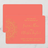 Save The Date Mehendi Mariage Indien Hamsa Henna Date à sauvegar (Devant / Derrière)